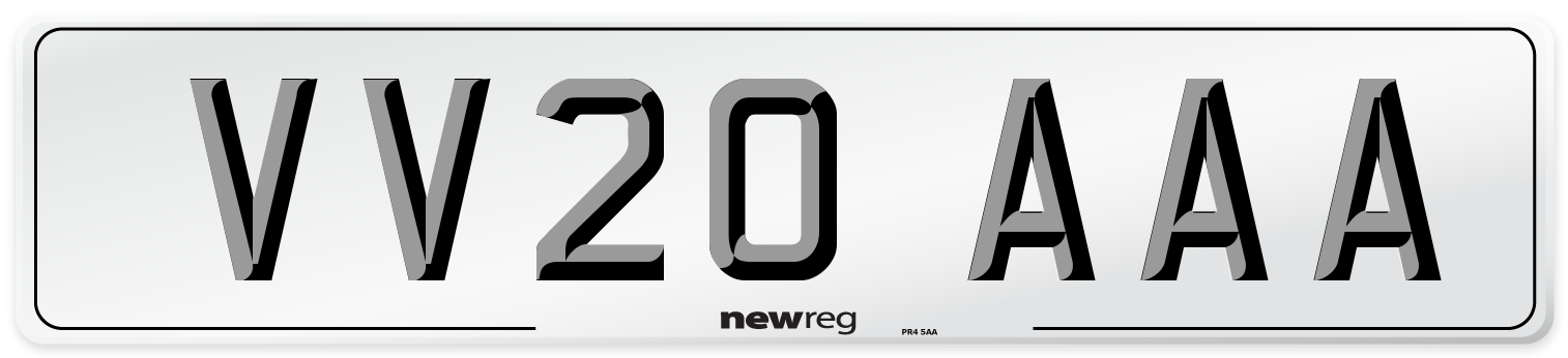 VV20 AAA Number Plate from New Reg